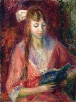 Julia Reading Artwork by William James Glackens