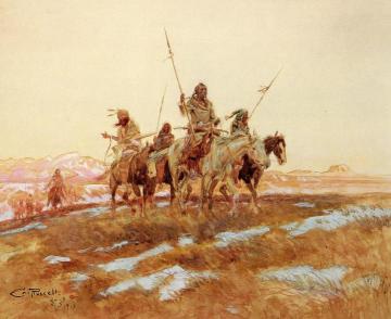 Piegan Hunting Party Artwork by Charles Marion Russell