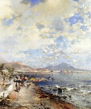 The Bay Of Naples Artwork by Franz Richard Unterberger