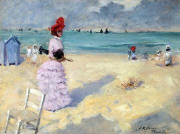 The Beach at Trouville Artwork by Jean-Louis Forain
