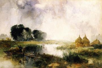 A Showery Day, Long Island Artwork by Thomas Moran