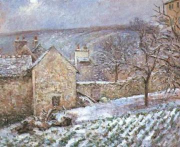 Snow at the Hermitage, Pontoise Artwork by Camille Pissarro