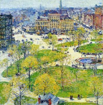 Union Square in Spring Artwork by Frederick Childe Hassam