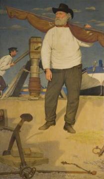 Fisherman Carrying A Sail Artwork by Joseph Edward Southall
