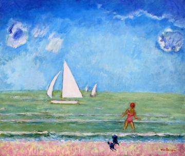 Bather With Her Poodle Artwork by Kees Van Dongen