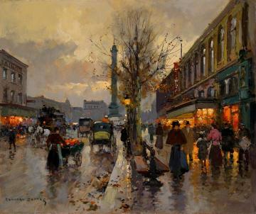 Place de la Bastille Artwork by Edouard Léon Cortes