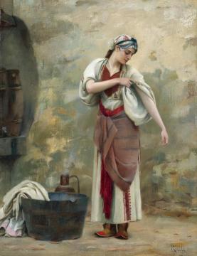 The Laundress Artwork by Theodoros Ralli