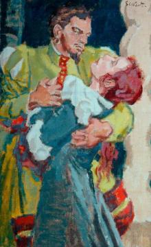 Leslie Banks As Petruchio And Edith Evans As Katherine In 'the Taming Of The Shrew' Artwork by Walter Richard Sickert