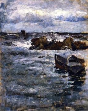 Rocks At Capri Artwork by Lesser Ury