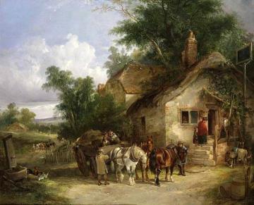 A Halt at the Inn Artwork by William Shayer Snr