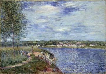 Washerwomen, near Champagne Artwork by Alfred Sisley