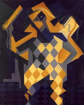Harlequin With Violin Artwork by Juan Gris