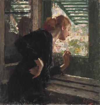 Lady at a Window Artwork by Vincenzo Irolli
