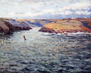Last Rays of the Sun at Port Kerel, Belle-Îsle-en-Mer Artwork by Maxime Maufra