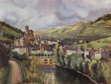 Auvergne. Town of Esteng Artwork by Zinaida Serebriakova
