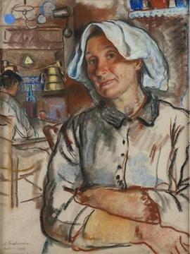 The Pride of the Housewife Artwork by Zinaida Serebriakova
