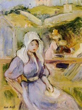On the Beach at Portrieux Artwork by Berthe Morisot