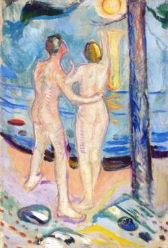 Nude Couple on the Beach Artwork by Edvard Munch