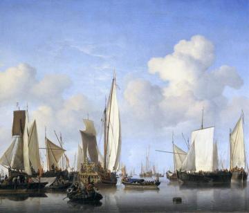 Ships In The Roads Artwork by Willem van de Velde the Younger