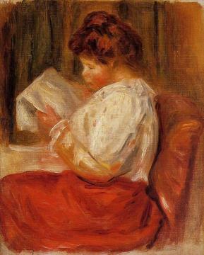 The Little Reader Artwork by Pierre Auguste Renoir