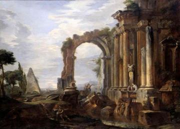 Capriccio Of Classical Ruins Artwork by Giovanni Paolo Pannini