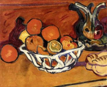 Basket Of Fruit, Bread And Cruet Artwork by Louis Valtat