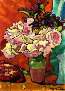 Bouquet Of Flowers On An Orange Background Artwork by Louis Valtat