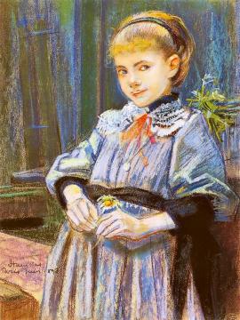 Portrait Of A Girl Artwork by Stanislaw Wyspianski