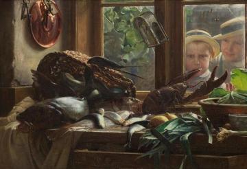 A Kitchen (Et køkkenbord) Artwork by Carl Heinrich Bloch