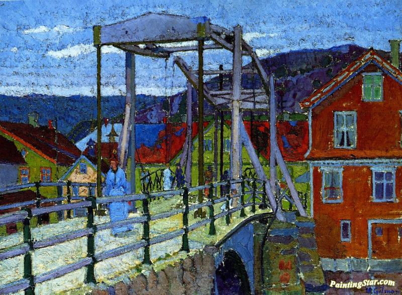 Canal Bridge, Flekkefjord Artwork by Harold Gilman