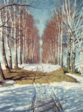 Alley Of Birches Artwork by Igor Grabar