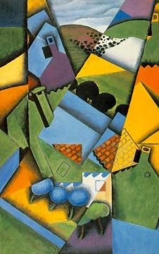 Landscape And Houses At Ceret Artwork by Juan Gris