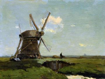 Mill In Landscape Artwork by Johan Hendrik Weissenbruch