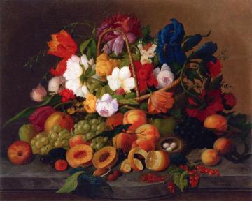 Fruit and Flowers Artwork by Severin Roesen