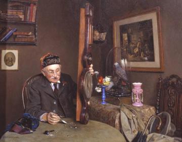 Repairing The Barometer Artwork by Charles Spencelayh