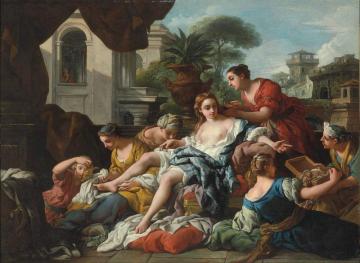 Bathsheba At Her Bath Artwork by Jean François De Troy
