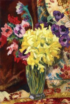 Vase Of Anemones And Jonquils Artwork by Louis Valtat