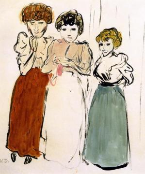 The Knitters Artwork by Kees Van Dongen