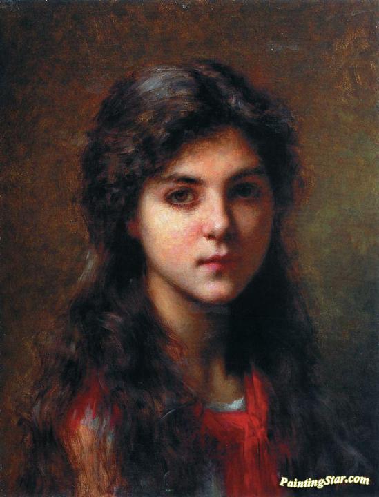 Portrait of a Young Girl Artwork by Alexei Harlamoff