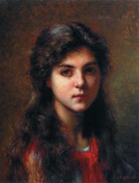 Portrait of a Young Girl Artwork by Alexei Harlamoff