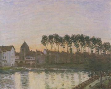 Sunset at Moret Artwork by Alfred Sisley