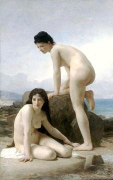 The Two Bathers Artwork by William Adolphe Bouguereau