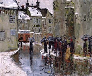 Leaving Mass at Dreux Artwork by Pierre Eugène Montézin