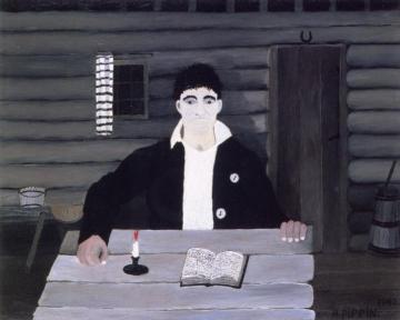 John Brown Reading His Bible Artwork by Horace Pippin
