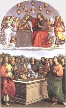 The Crowning of the Virgin (Oddi altar) Artwork by Raphael