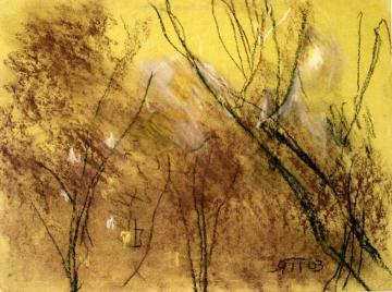 Evening, Snowfall Artwork by Tatiana Yablonskaya