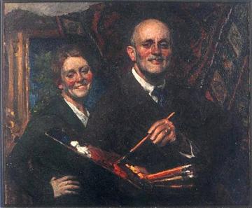 Self-portrait With Wife Artwork by Igor Grabar