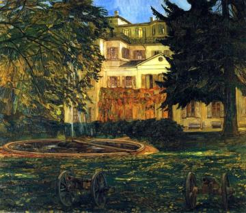 Schloss Hemsbach With Fountain And Cannon Artwork by Wilhelm Trübner