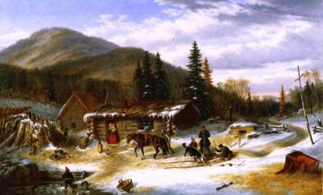 Bringing in the Deer Artwork by Cornelius Krieghoff