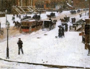 Fifth Avenue in Winter Artwork by Frederick Childe Hassam